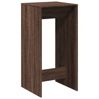 Mesa Alta De Bar | Mesa De Bistró Madera Ingeniería Marrón Roble 51x50x103,5 Cm