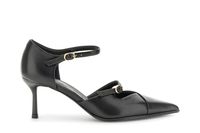 salones abiertos de piel napa con doble hebilla black 37
