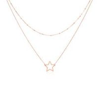 cadena estrella en acero inoxidable chapado en oro rosa