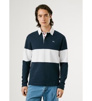 Pepe Jeans para hombre. PM5400014 Polo Ralf marino (S), Casual, Algodón, Manga larga