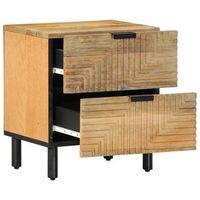 mesilla de nochemesilla de noche marron 40x33x46 cm madera maciza mango