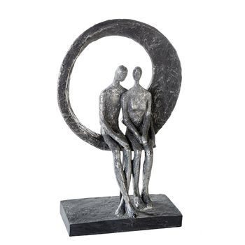 Casablanca By Gilde Figura Decorativa Escultura Love Place Plata Envejecida H. 30 Cm
