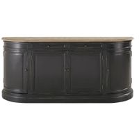 aparador de pino reciclado negro de 190 cm