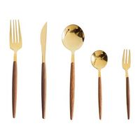 cuberteria moderna glamurosa de 30 piezas cuchillo tenedor cuchara cucharilla tenedor para fruta material sintetico acero inoxidable dorado gemelli