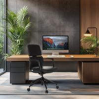 silla de oficina profesional piel sintetica negro