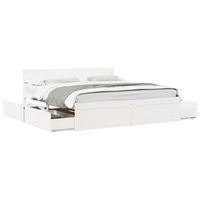 estructura de cama sin colchon madera maciza blanca 200x200 cm vidaxl
