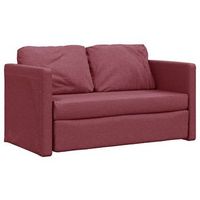 sofa cama  sofa convertible de suelo 2 en 1 tela rojo tinto 112x174x55 cm