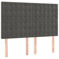 pack 4 uds cabeceros cama  panel de cabeceras terciopelo gris oscuro 72x5x7888 cm