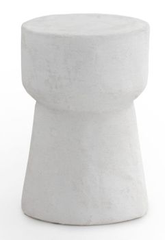 Mesa auxiliar color cemento blanco de poliresina