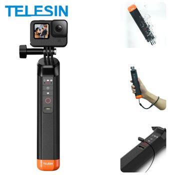 TELESIN-palo de Selfie resistente al agua, barra de flotabilidad, palo de Selfie con correa de mano, Control remoto inalámbrico para Gopro Hero 8 9 10 11 12