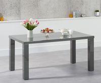atlanta 160cm dark grey high gloss dining table