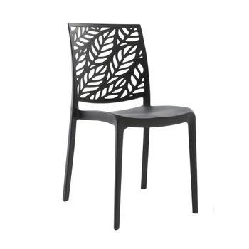 Conjunto de 6 sillas de resina para interior o exterior negras