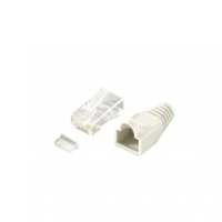 kit 100 conectores rj45 categoria 6 con capuchon y guia