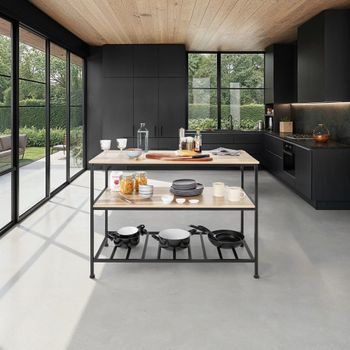 Estantería cocina estilo industrial 120x60x90,5 cm madera clara