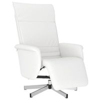 sillon reclinable con reposapies cuero sintetico blanco vidaxl
