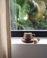 taza de espresso de gres en multicolor 7x7x6 cm