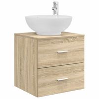 vanidad con lavabo de pared roble sonoma 495 x 445 x 665 cm vidaxl