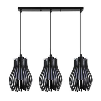 FABRILAMP Lámpara de techo alargada Ragusa Negra 3xe27 Regx64x16cm