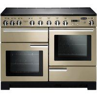 rangemaster professional deluxe 110 induction range cooker - cream  chrome cream