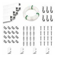 eurohang pack colgar cuadros sin agujeros 6m guias aluminio blanco mate con 6 colgadores fast kit profesional cuelga cuadros sin clavos hogar oficina