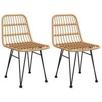 pack 2 uds sillas de jardin  silla de exterior  sillon ratan sintetico 48x62x84 cm