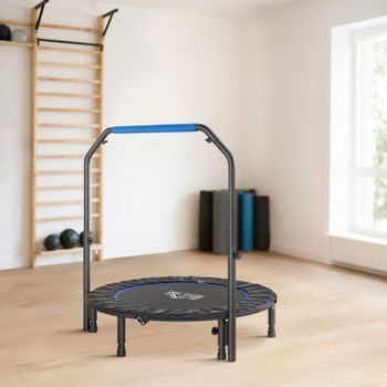 Trampolín De Fitness Homcom Acero Pp Tela Oxford, Ø114x99-123cm, Azul