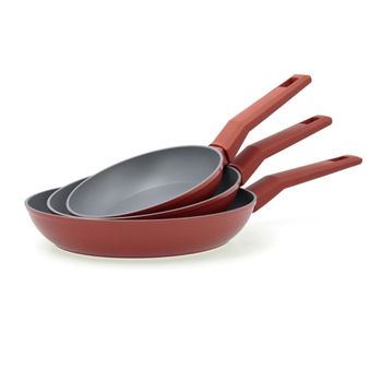 Set 3 sartenes aluminio gris 18-22-26 cm