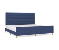estructura de cama con cabecero de tela azul 200x200 cm diseno de botones
