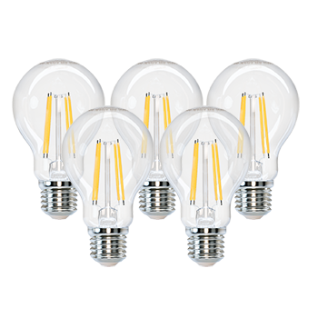 Aigostar Bombilla LED E27 Vintage, 6W Equivalente a 54W, Blanco Cálido 2700K, Transparente Bombillas A60 LED, 700 Lumen, No Regulable, 5 Unidades