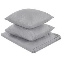colcha de poliester gris 160 x 220 cm manta cojines patron en relieve clasico dormitorio alamut