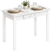 mesa cocina extensible bleca 1 cajon blancogris marmol 76x80x40-80 cm