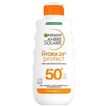 Garnier Ambre Solaire SPF 50+ Hydra 24 Hour Hydrating Sun Cream Lotion With Vitamin C,175ml
