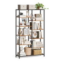 libreria de 5 niveles para salon marron rustico  negro