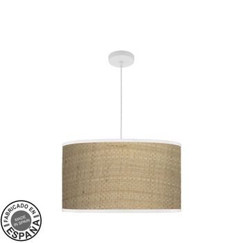Colgante moda 3xe27 blanco/cañizo claro regx50x50cm c/difusor