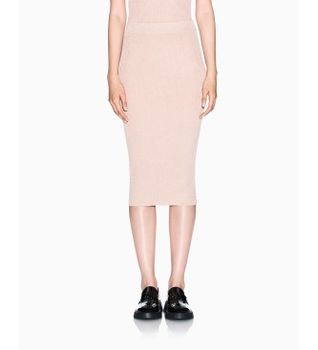 A|X Armani Exchange para mujer. XW001877AF11957M4014 Falda High Waisted midi nude (S), Casual, Clásico, Viscosa