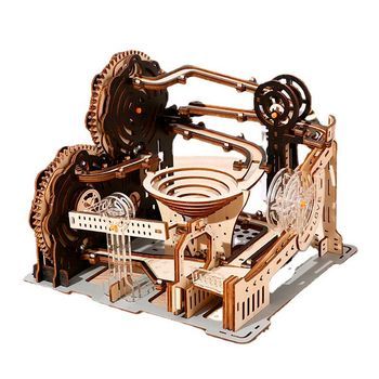 Maqueta De Madera 3d, Diseño De Vía Mecánica Con Movimiento. 133 Piezas. 25,4x22,2x19,8 Cm. Color: Madera
