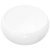 lavabo redondo de ceramica blanco 40x15 cm