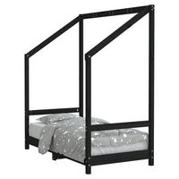 estructura de cama para ninos madera de pino negro 70x140 cm vidaxl