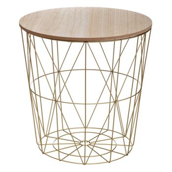 Mesa auxiliar de hierro dorado ø40x41cm
