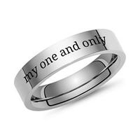 anillo titanio brillante grabado laser 5 mm