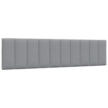 Cabecero | Panel De Cabecera | Decoración De Pared De Cama Acolchado Tela Gris Claro 200 Cm Cfw139637