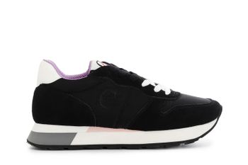 zapatillas de mujer en ante y tejido. black 37