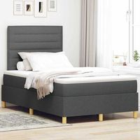 vidaxl cama tipo box spring con colchon gris oscuro 120 x 200 cm tela