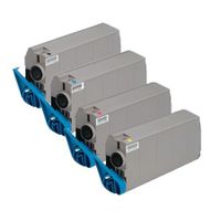 compatible multipack oki c7200dn printer toner cartridges 4 pack -41304212