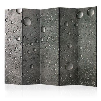 Biombo - Steel Surface With Water Drops Ii (225x172 Cm)