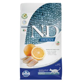 Farmina N&D Ocean Adult sin cereales con arenque y naranja - 1,5 kg