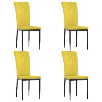 Sillas De Comedor 4 Uds Terciopelo Amarillo Mostaza Vidaxl