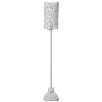 Lampara Pie Metal Blanca 1xe27 Max.40w, Interruptor De Pie