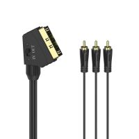 cable euroconector hama 00205156 15 m scart a 3 x rca macho oro negro