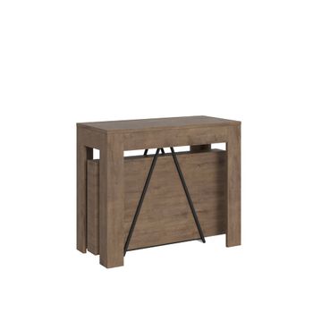 Consola extensible 90x42/198 cm efecto madera nogal